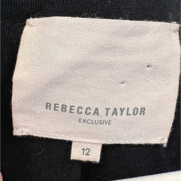 Rebecca Taylor Longline Tweed Sweater Jacket with Faux Leather Trim. Size 12. - Picture 4 of 13